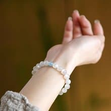 幽幽白月光手鏈 未時簡單幹淨天然月光石串珠金魚女夏ins精致禮物