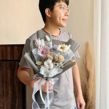神秘灰紫 乾燥花束 畢業花束