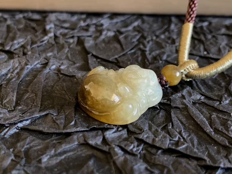 快速出貨 天然A貨緬甸玉 彌勒佛項鍊 招財 保平安 開運
