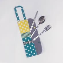 提把環保餐具套- 黃綠活潑大點