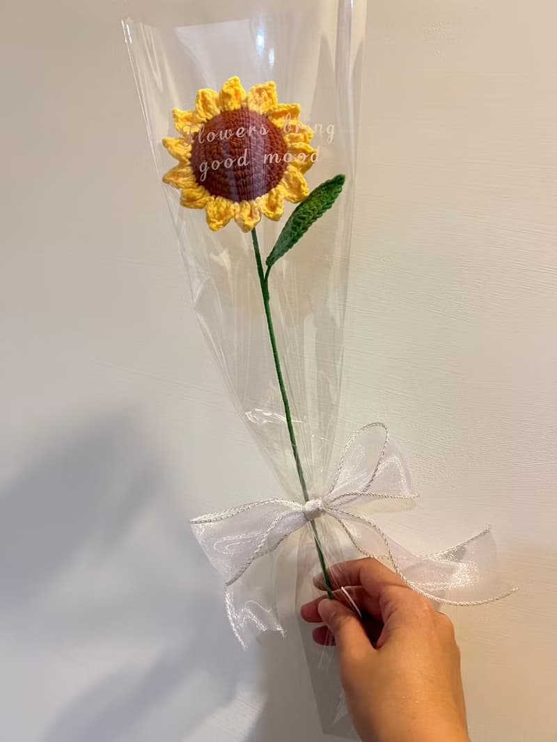 純手工鈎織 毛線向日葵花束-單售
