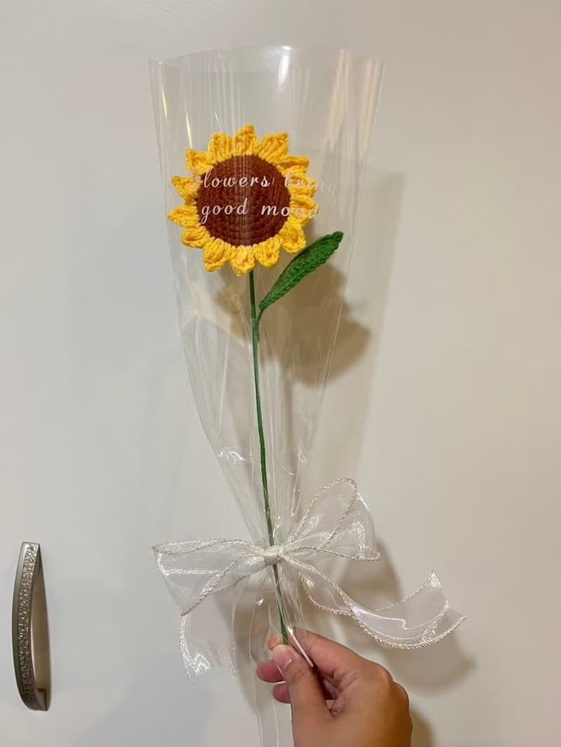 純手工鈎織 毛線向日葵花束-單售