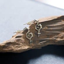 祈願 - 燭臺耳釘　925純銀飾耳環