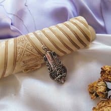 美國西洋古董飾品 /凡爾賽玫瑰手工銀器餐具造型純銀項鍊/吊墜