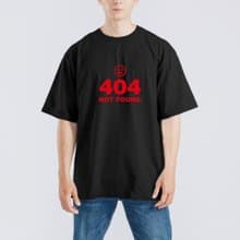 404 NOT FOUND 錯誤 衣服 落肩 寬版 T恤 純棉 吸濕排汗 涼感 黑T