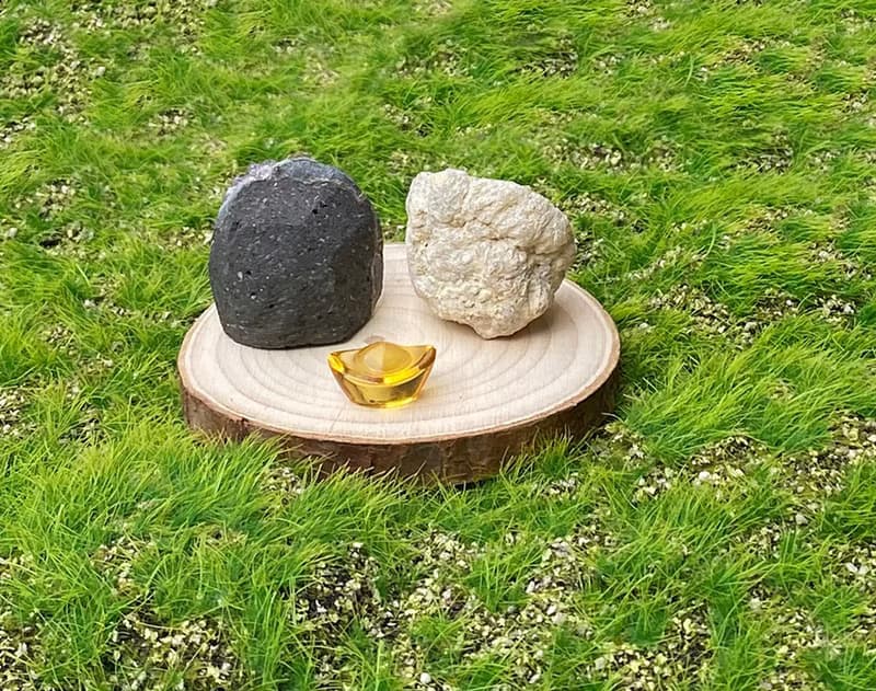 胖胖小紫晶鎮x可愛小白晶洞能量套組 消磁 招財辦公室 風水 擺件