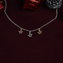 3色小星星 | 純銀項鍊 鍍K金 玫瑰金 細鍊 聖誕禮物
