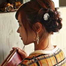 KANZASHI Hair pin 【Wreath / Sangria】