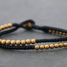 黃銅珠子編織手鍊手編織子線手鐲男女皆宜