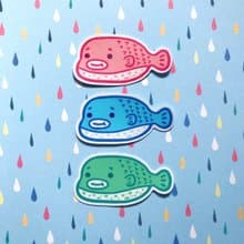 防水貼紙-胖胖河豚桑