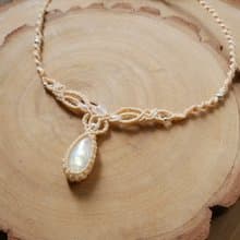 N58/FW24~經典款 - 月光石 l 南美蠟線 l 手工編織 l 短項鍊