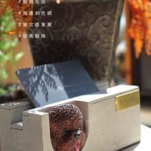 曙MUSE 貴賓犬水泥名片架 手機架 辦公室 擴香石 手作 創意 擺飾