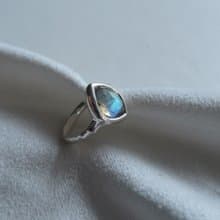 925純銀 拉長石 荷魯斯之眼 耳骨夾 耳環 單只