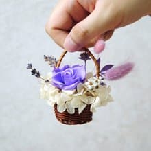 迷你袖珍永生玫瑰花籃-紫羅蘭ULTRA VIOLET 聖誕禮物