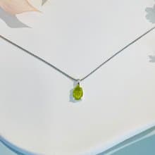 橄欖石簡約7mmx4mm鎖骨項鍊財富之光助自身氣場消除負能量