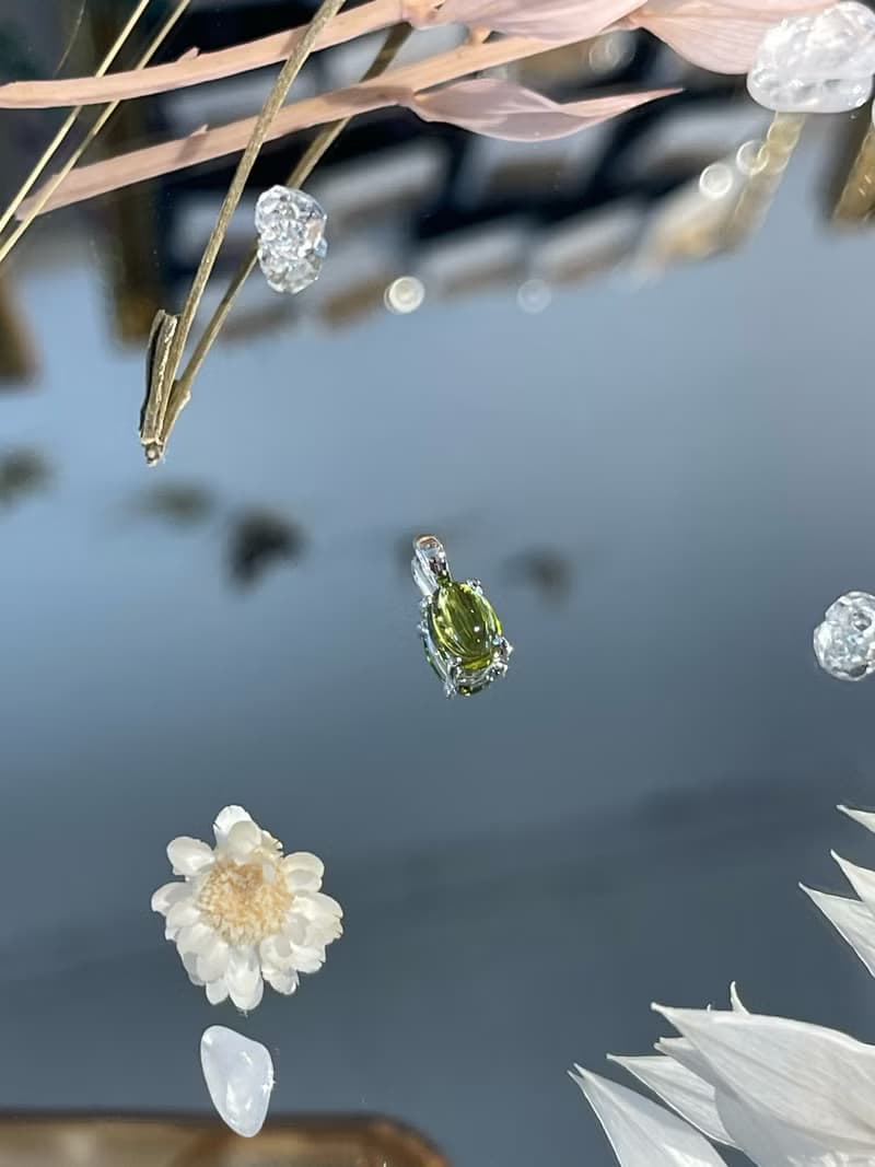 橄欖石簡約7mmx4mm鎖骨項鍊財富之光助自身氣場消除負能量