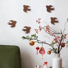 胡桃木磁吸冰箱貼  飛燕壁貼牆貼  可膠粘 可做杯墊