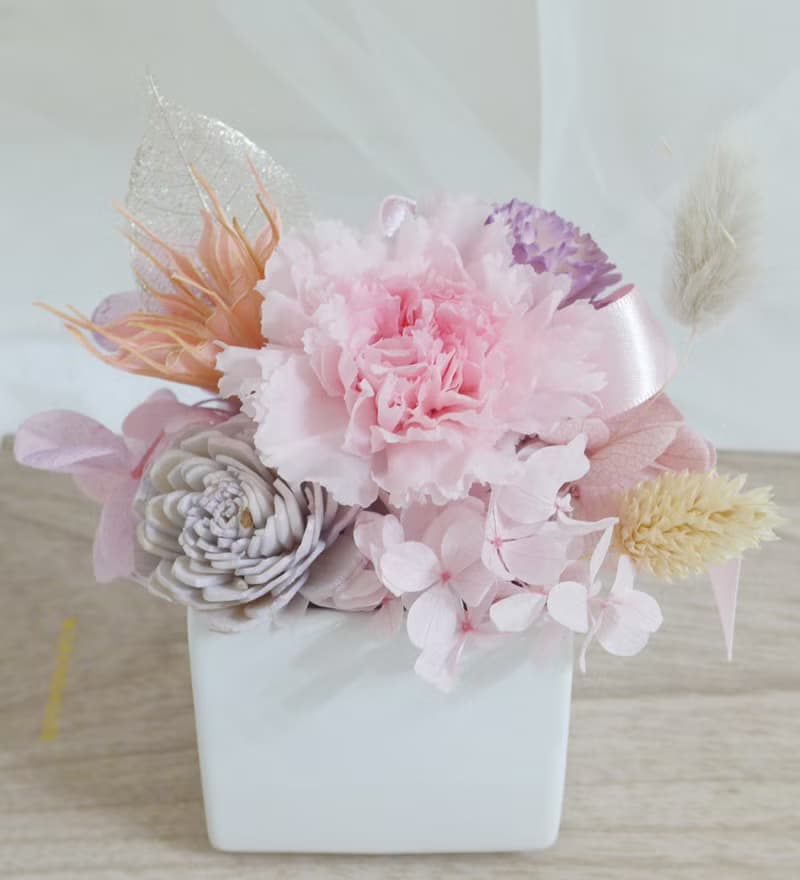 永生康乃馨盆花 結婚捧花永生乾燥花情人節畢業花束生日禮物