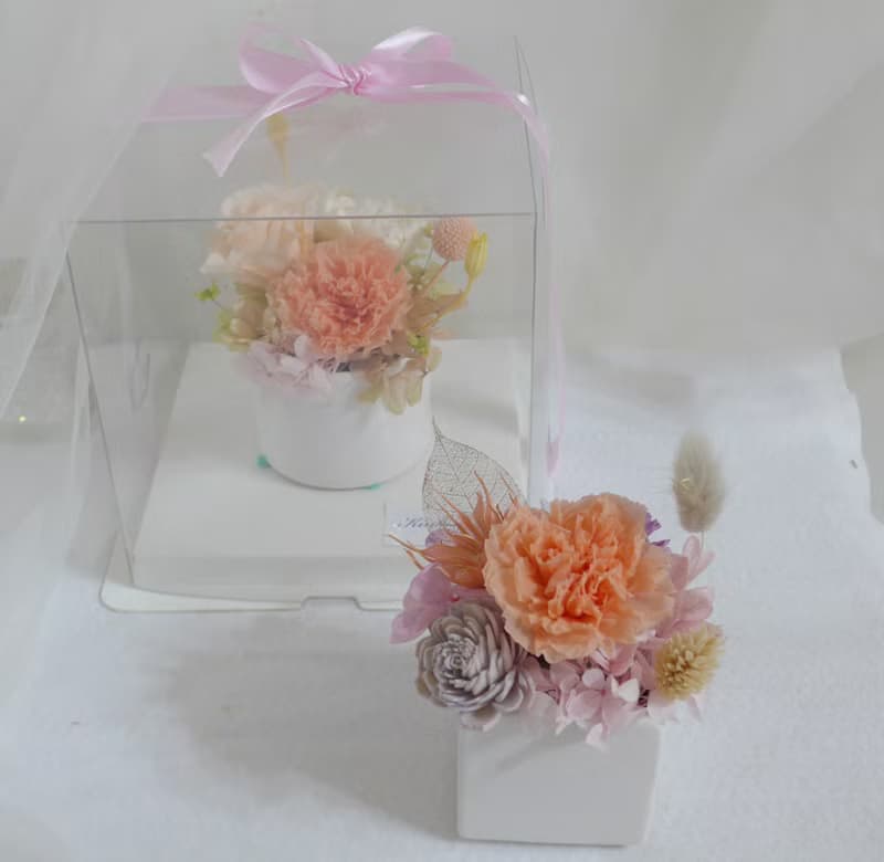 永生康乃馨盆花 結婚捧花永生乾燥花情人節畢業花束生日禮物