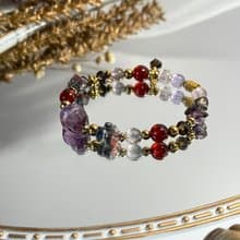 紫醉金瀰紫晶貔貅超七轉運手鍊 - 18K金醫療鋼/紫水晶貔貅/超級七