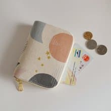 日月星辰棉布錢包/布藝短夾/卡包零錢包