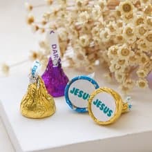 耶穌愛你 Jesus 水滴巧克力-藍綠色系(每包100顆)