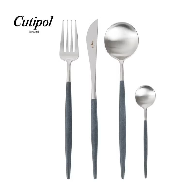 葡萄牙 Cutipol  GOA  藍柄銀 12cm 迷你水果叉四件組
