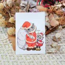 聖誕貓─手繪日製動物療癒防水貼紙/小卡片/行李箱/筆電