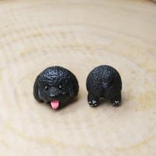 全手制 黑色 吐舌貴賓犬 貴婦狗 耳釘/耳夾