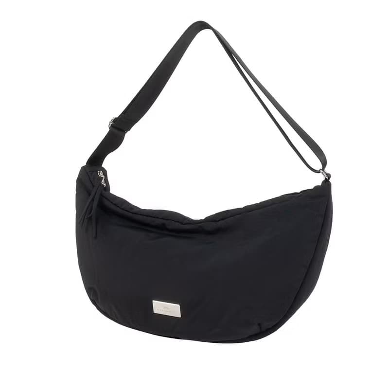 【DOUGHNUT】防潑水 手提/肩背/斜背 3用 澎澎半月包 穿搭-黑 SE