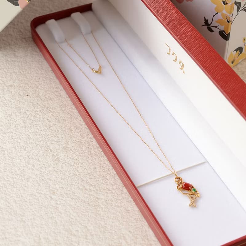 18K 紅珊瑚項鍊 日本製造