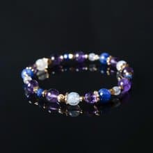 幻夢歷險 // 紫水晶藍晶石月光石 手鍊 // 智慧 洞察 平靜 人緣