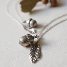 丰丰山豆純銀橡實嶺南青剛櫟精油香氛療癒項鍊