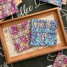 刺繡風印花杯墊 日系限定 手工布杯墊