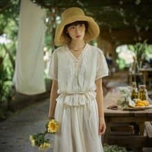 法國蕾絲古董小衫洋裝|襯衫|連衣裙|夏款|Sora-1842