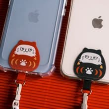 開運必勝 厭世貓達摩手機夾片連6mm掛繩