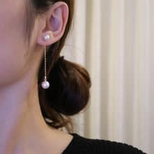 兩戴式 5+8mm akoya珍珠耳釘 日本製 耳墜 耳線 珍珠耳環 18k金