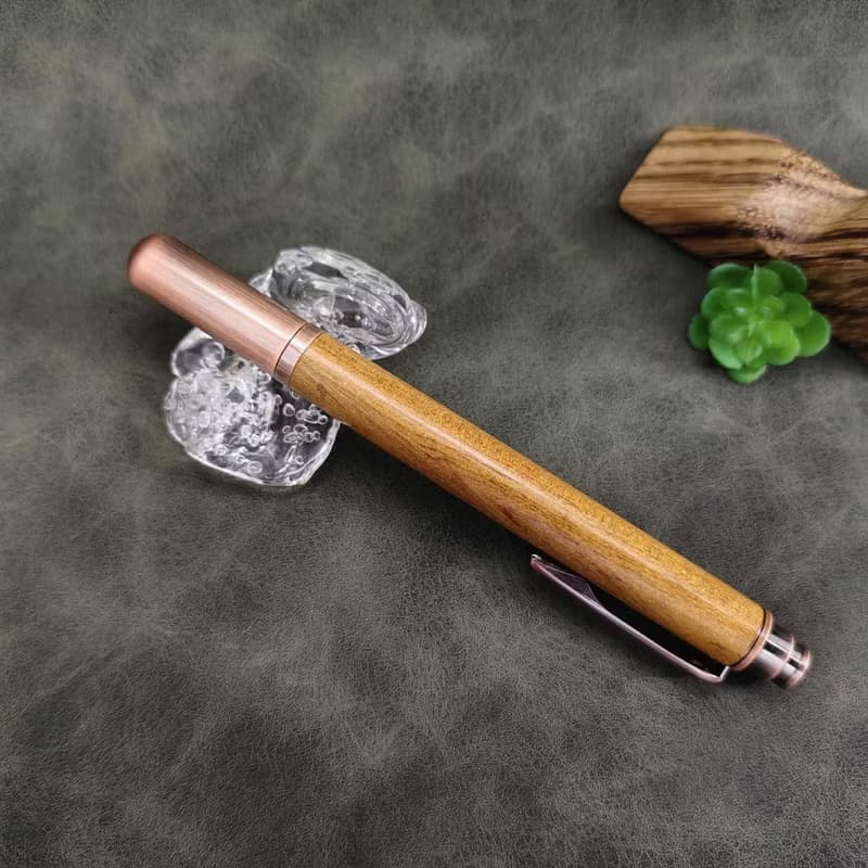 肖楠木 原木 手工筆 鋼珠筆( 拔蓋式)