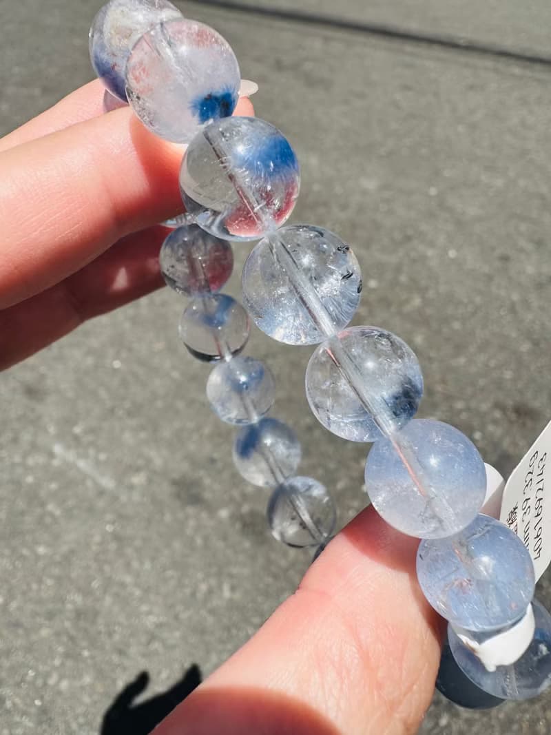 高品玻璃體透藍線石水晶11.5mm39.32g防甲狀腺亢進加強表達能力