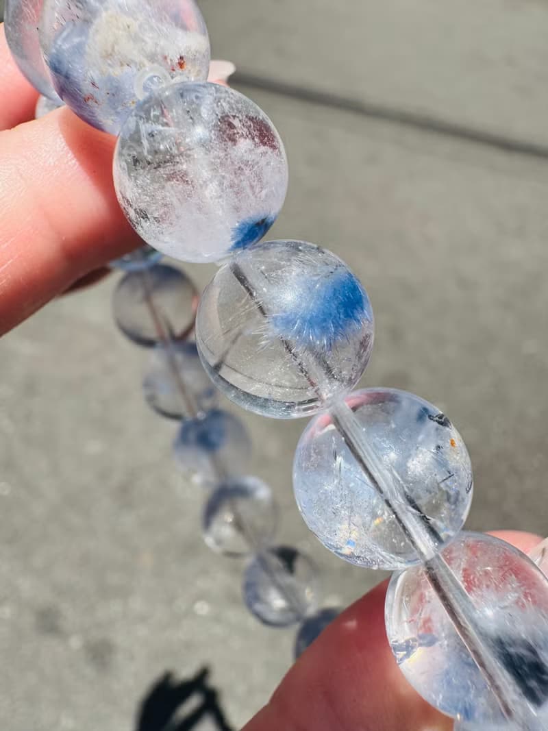 高品玻璃體透藍線石水晶11.5mm39.32g防甲狀腺亢進加強表達能力