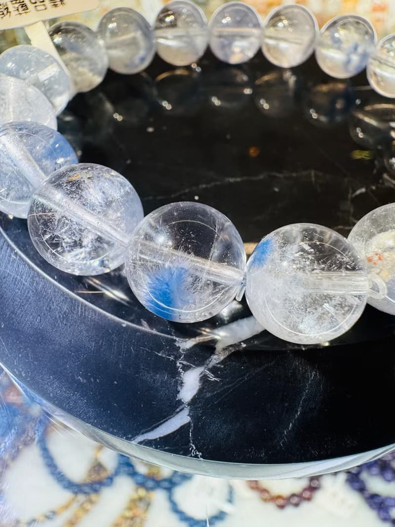 高品玻璃體透藍線石水晶11.5mm39.32g防甲狀腺亢進加強表達能力