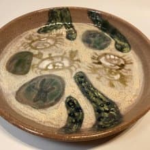 螃蟹悠遊水草淺盤