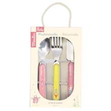 法國 Moulin Roty 粉戀寶寶安全快樂餐具禮盒組 (刀、叉、湯匙)