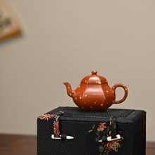 六方梨形 全手工全手工大賽二等獎國工吳濤作品容量120cc朱泥撒金