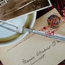 極簡裝飾造型雙齒水果銀叉 - 西洋古董