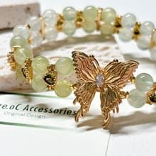 【ORere.oC】 偶蕊原創飾驗室 l 葡萄石。蝴蝶配件 l 雙排手鍊