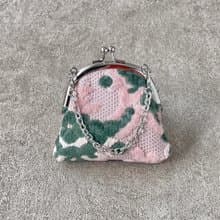 がま口・バッグチャーム　金華山　ピンクフラワー