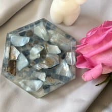 Blue candle tray with glass, trays for decor bathroom 大 禪 擺飾 家飾品 藍染 托盤 喬遷禮物 入厝禮物