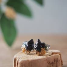 猫と金木犀ピアス/イヤリング