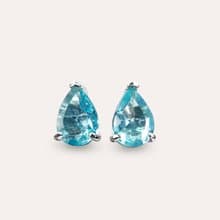 AND 磷灰石 藍色 水滴 5*7mm  耳環 經典系列 Pear E 天然寶石